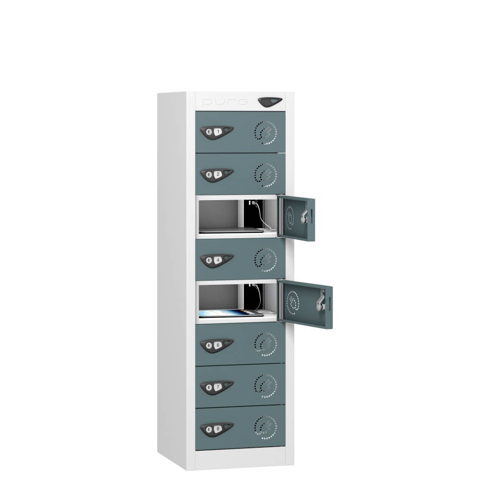 Low 8 Compartment Tablet Charging Locker with 8 Door Access