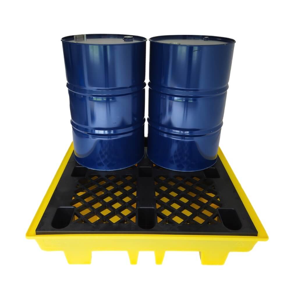 Low Profile Drum Spill Pallet for 4 Drums