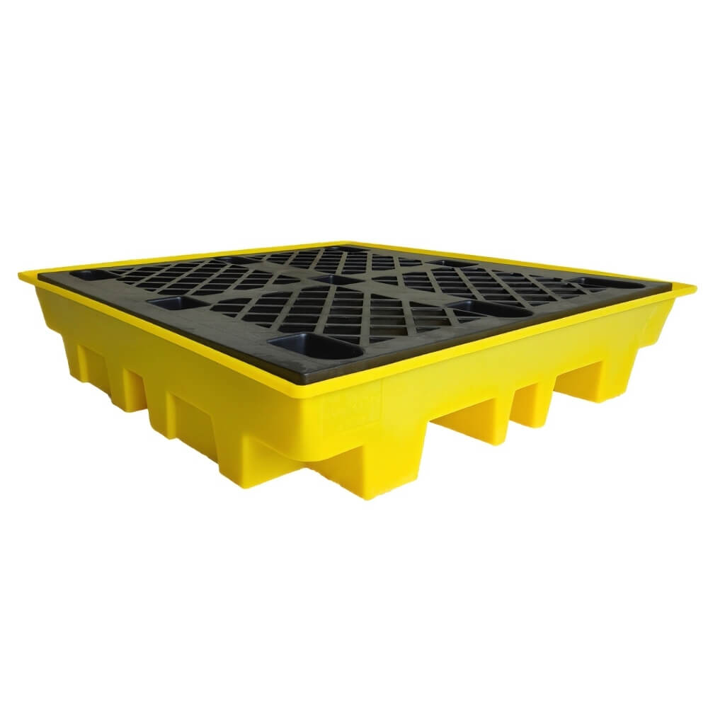 Low Profile Drum Spill Pallet for 4 Drums