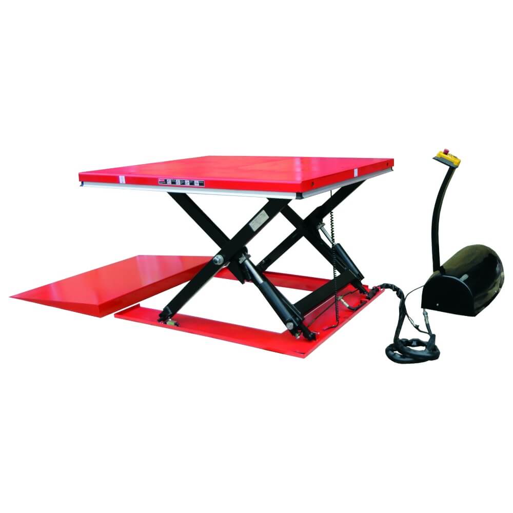 Low Profile Scissor Lift Table with Ramp 1000kg