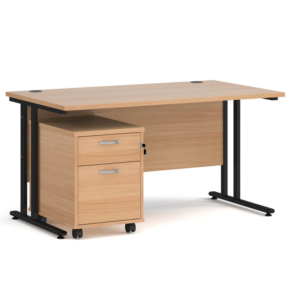 Maestro 25 Desk and Pedestal Bundle