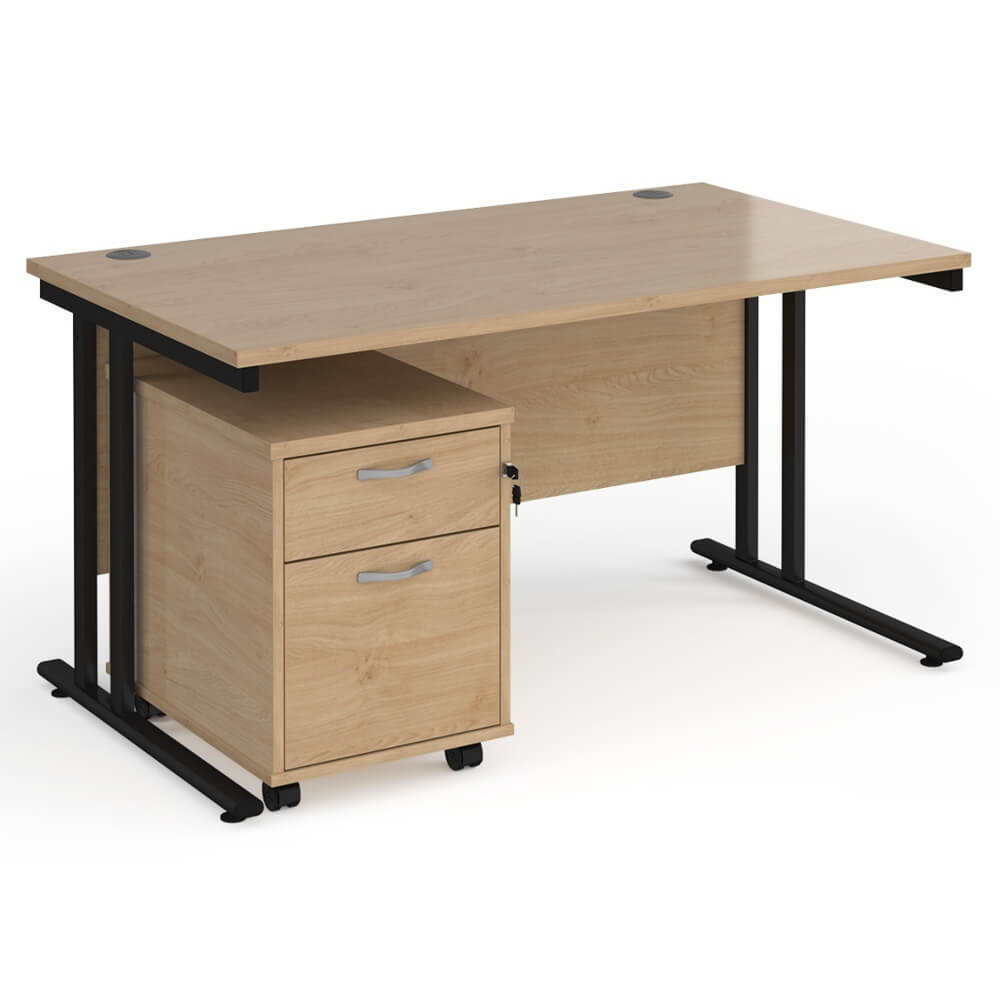 Maestro 25 Desk and Pedestal Bundle