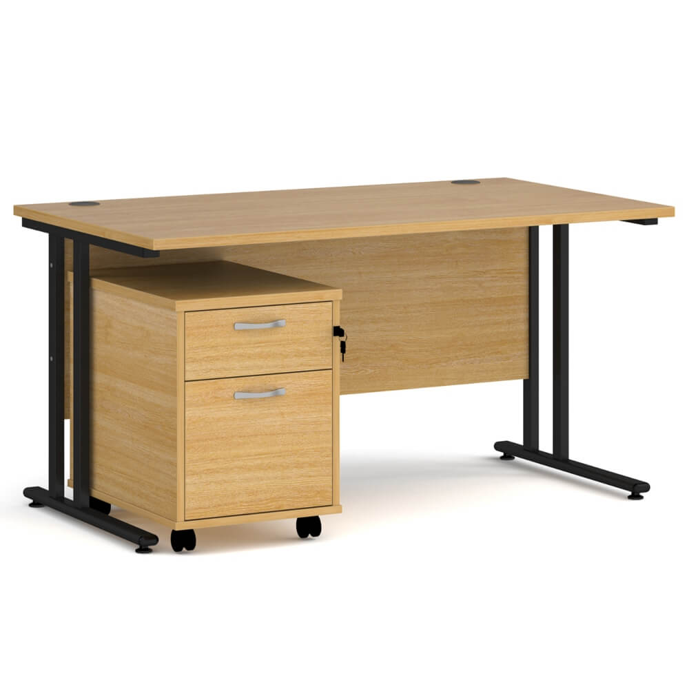 Maestro 25 Desk and Pedestal Bundle