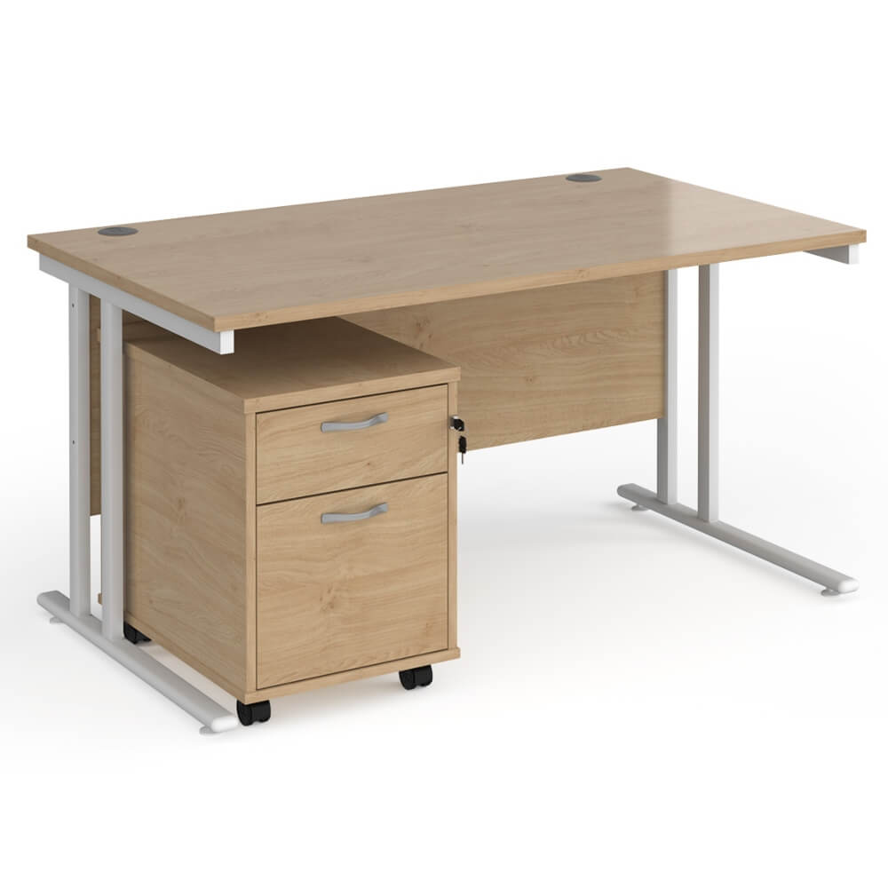 Maestro 25 Desk and Pedestal Bundle