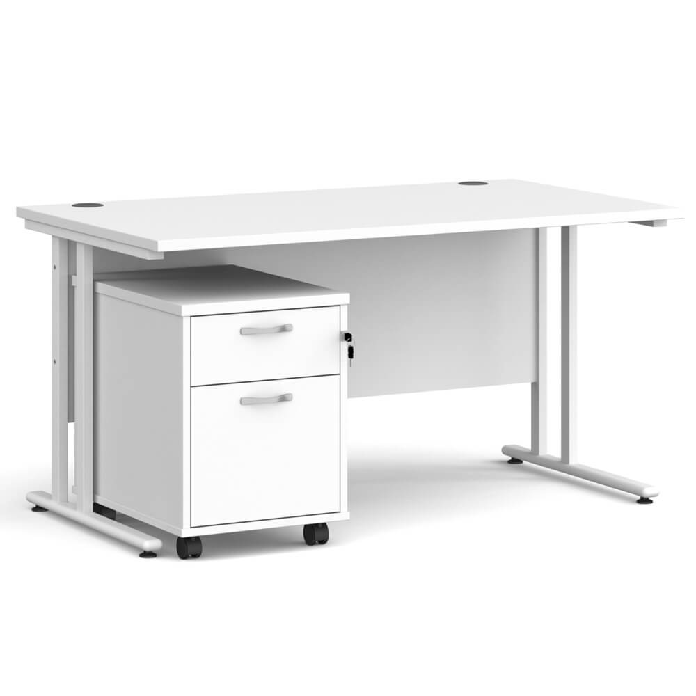 Maestro 25 Desk and Pedestal Bundle