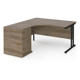 Maestro 25 Left-Hand Ergonomic Desk and Pedestal Bundle