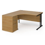 Maestro 25 Left-Hand Ergonomic Desk and Pedestal Bundle