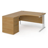 Maestro 25 Left-Hand Ergonomic Desk and Pedestal Bundle