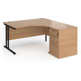 Maestro 25 Right-Hand Ergonomic Desk and Pedestal Bundle