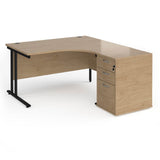 Maestro 25 Right-Hand Ergonomic Desk and Pedestal Bundle