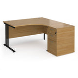 Maestro 25 Right-Hand Ergonomic Desk and Pedestal Bundle