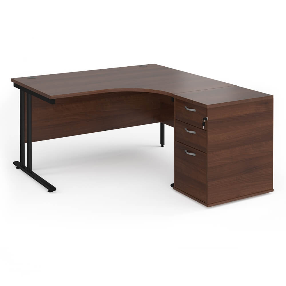 Maestro 25 Right-Hand Ergonomic Desk and Pedestal Bundle