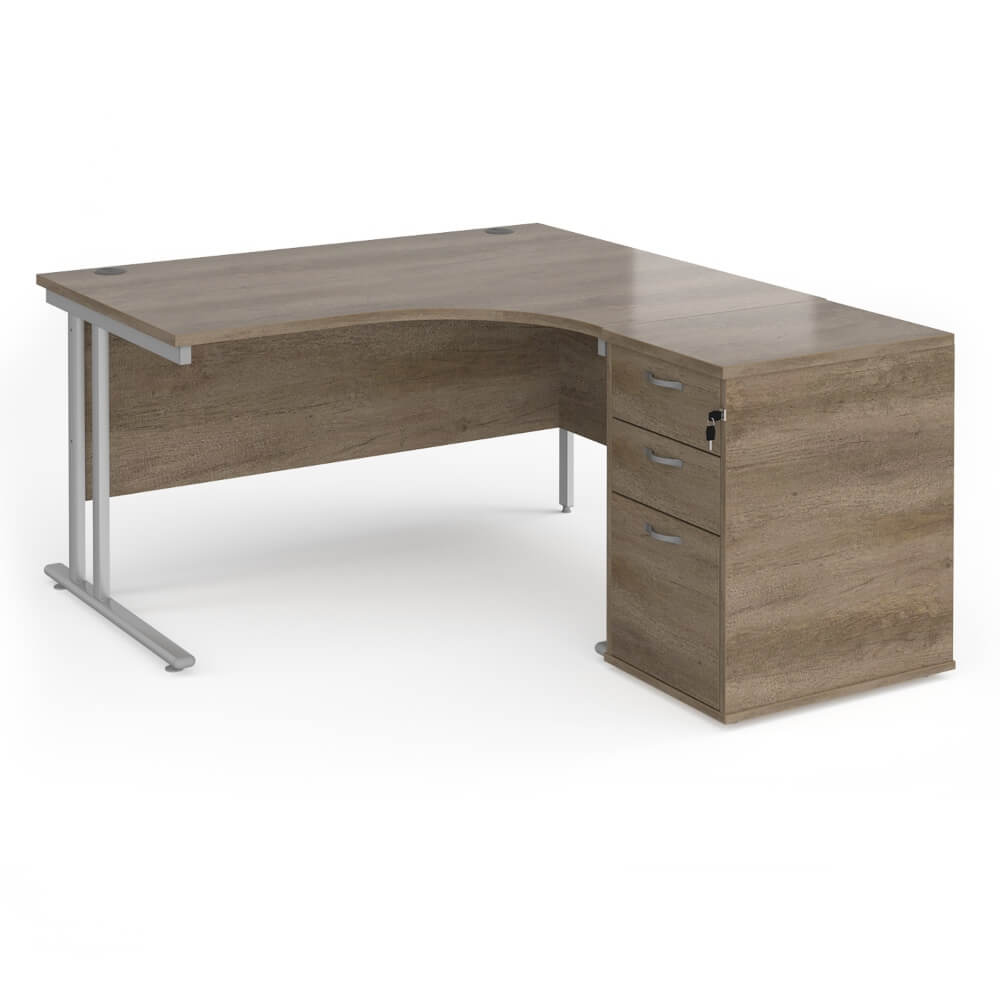 Maestro 25 Right-Hand Ergonomic Desk and Pedestal Bundle