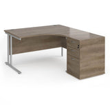 Maestro 25 Right-Hand Ergonomic Desk and Pedestal Bundle
