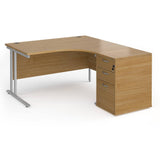 Maestro 25 Right-Hand Ergonomic Desk and Pedestal Bundle