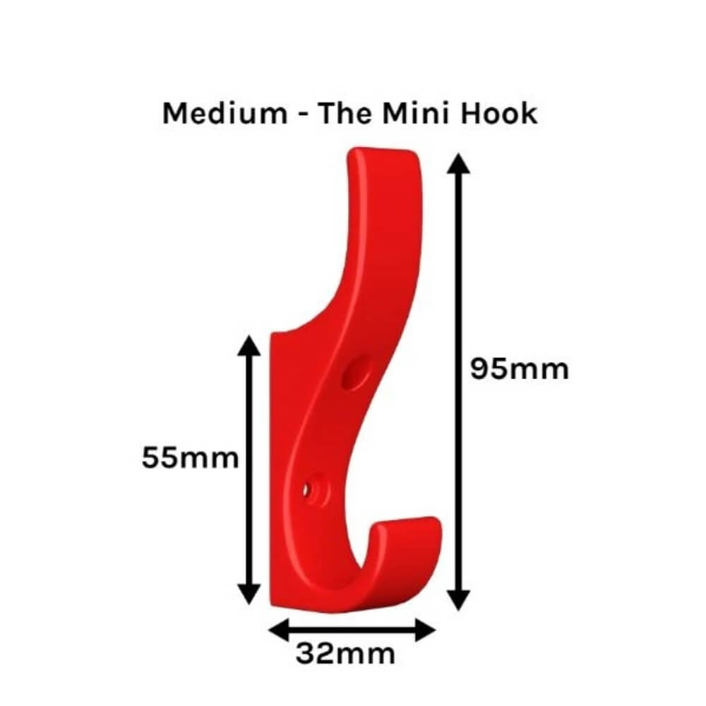 Unbreakable Plastic Coat Hooks - Medium - The Mini - Pack of 10
