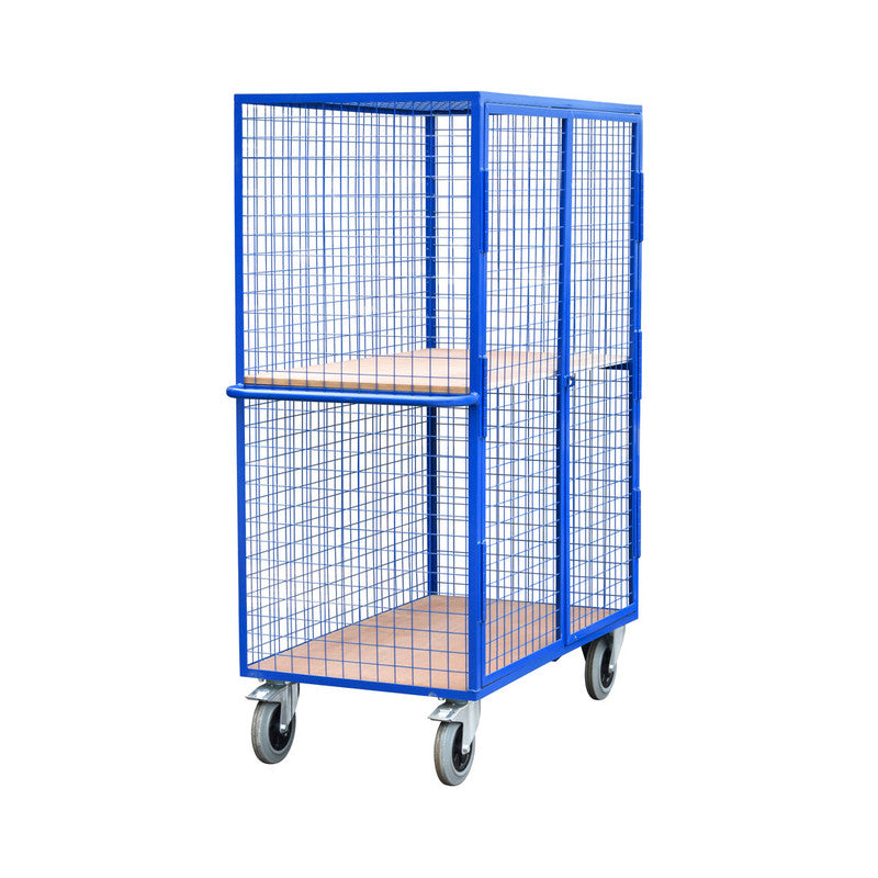 Mesh Security Storage Trolley - 2 Shelves