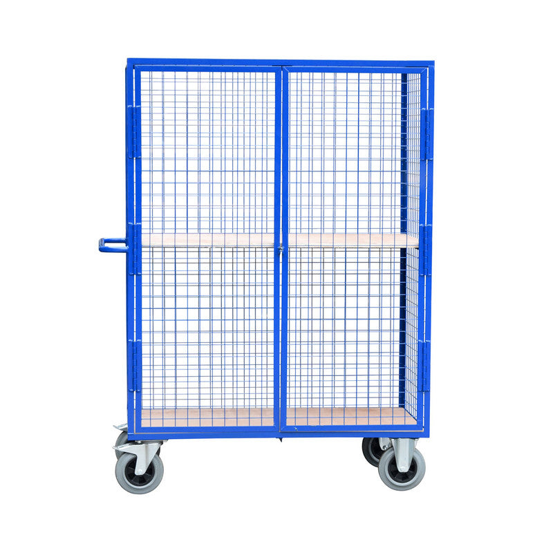 Mesh Security Storage Trolley - 2 Shelves