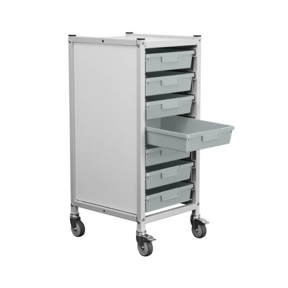 Mobile School Tray Storage Trolley - 7 Small Trays