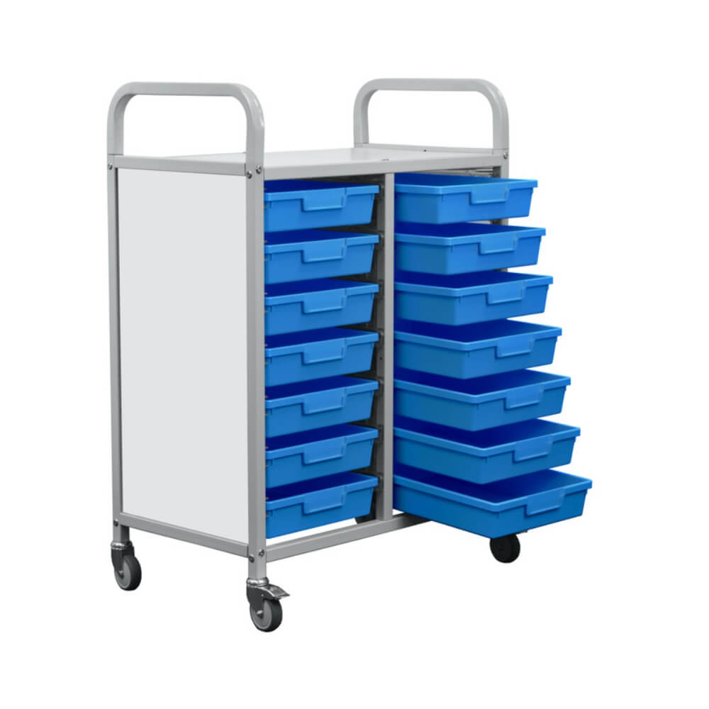 Mobile School Tray Storage Trolley - 14 Small Trays