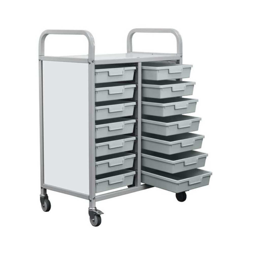 Mobile School Tray Storage Trolley - 14 Small Trays