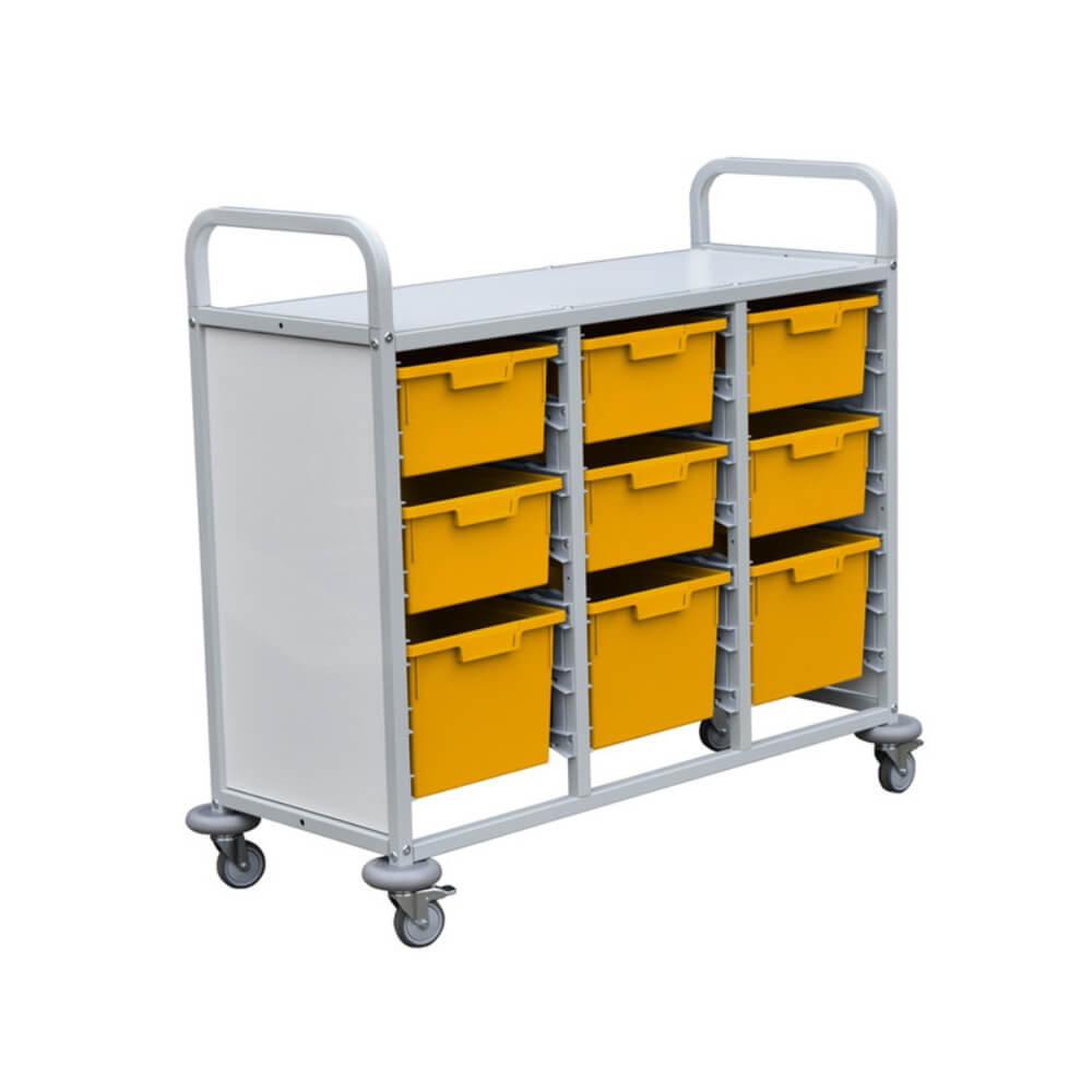 Mobile School Tray Storage Trolley - 6 Medium 3 Large Trays