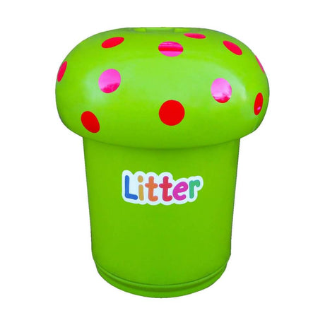 Mushroom Litter Bin With Spots and Litter Graphics