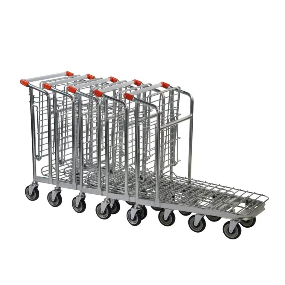 Nestable Stock Trolley with Folding Shelf