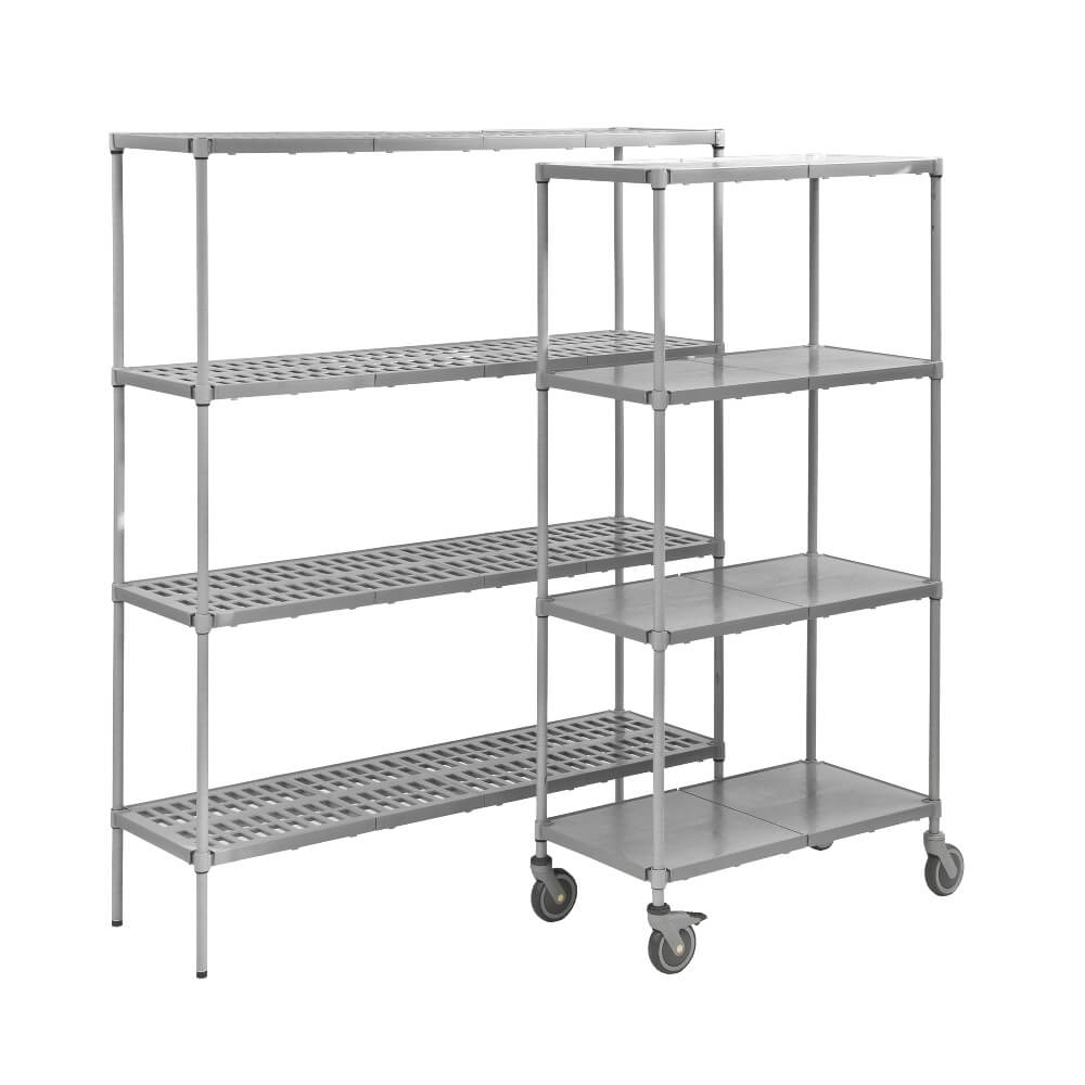 Plastic Plus Shelving with Solid Shelves 2130mm High