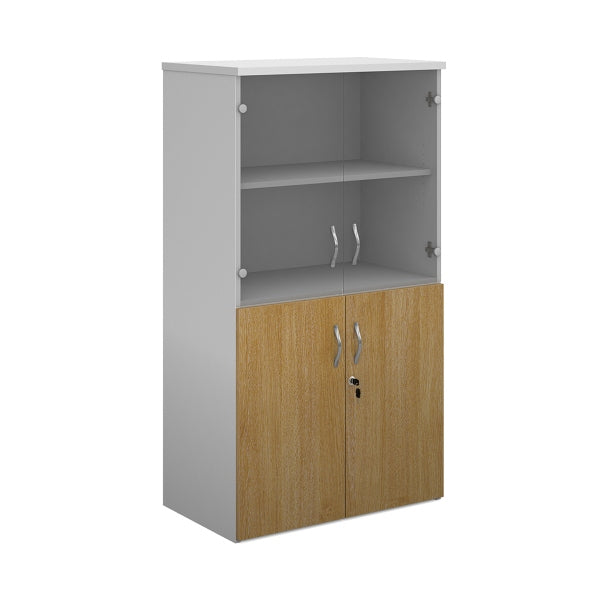Duo Combination Unit with Glass Upper Doors 3 Shelves