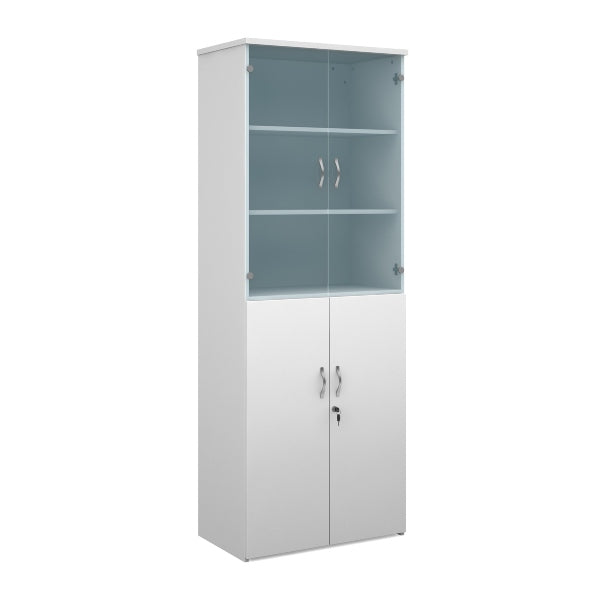 Duo Combination Unit with Glass Upper Doors 5 Shelves