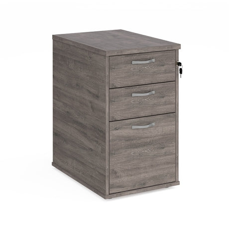 Desk High Pedestal with Silver Handles 600mm Deep