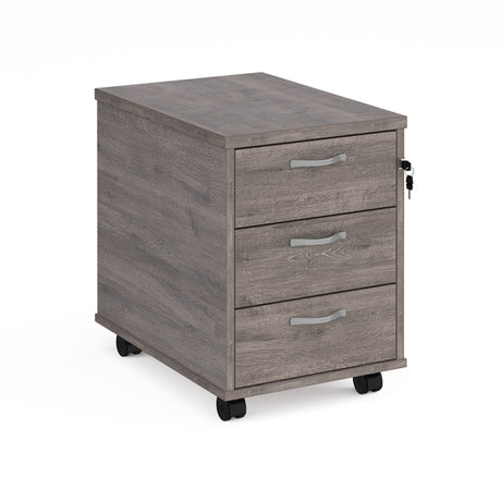 Mobile 3 Drawer Pedestal with Silver Handles