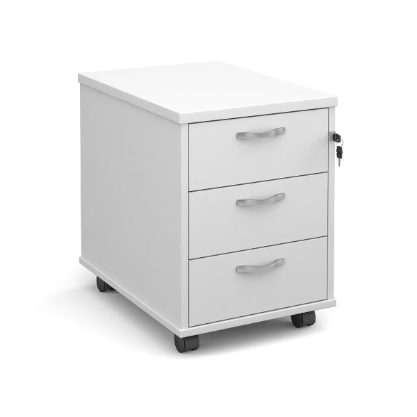 Mobile 3 Drawer Pedestal with Silver Handles