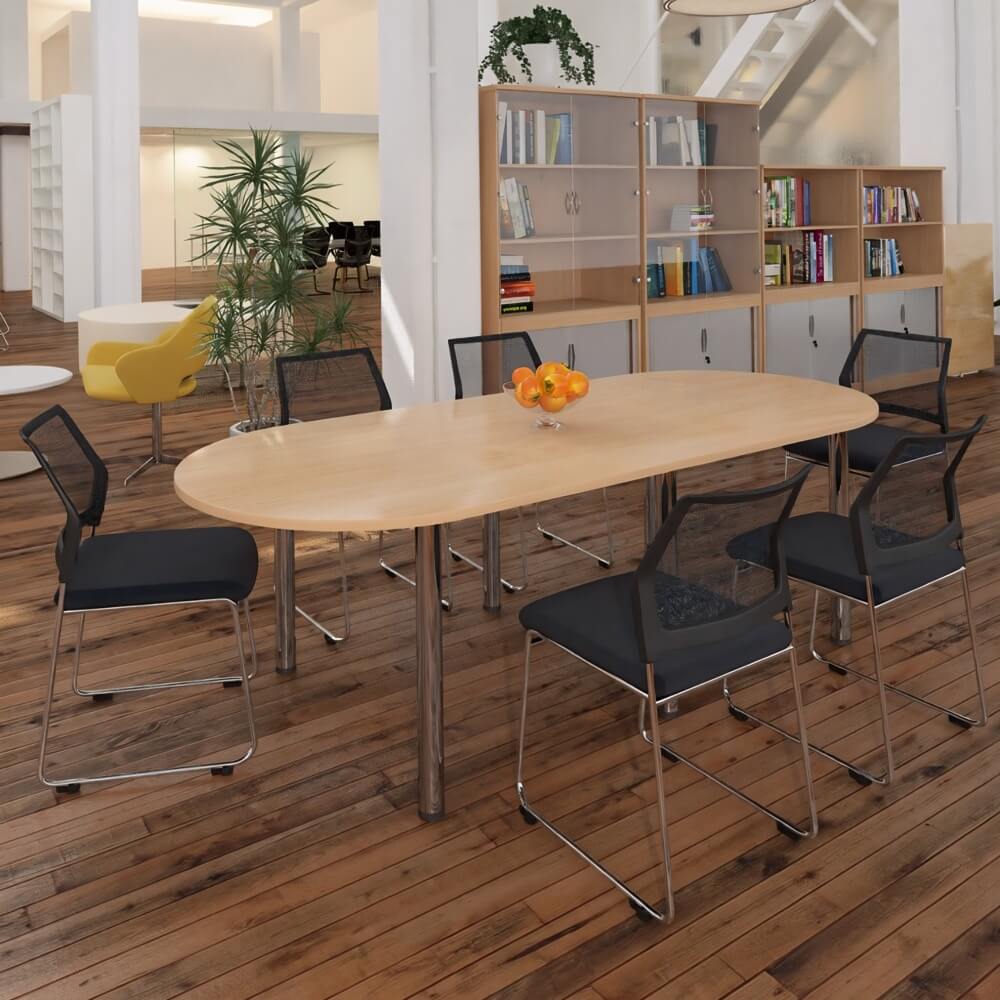 Radial End Meeting Table for 6 People