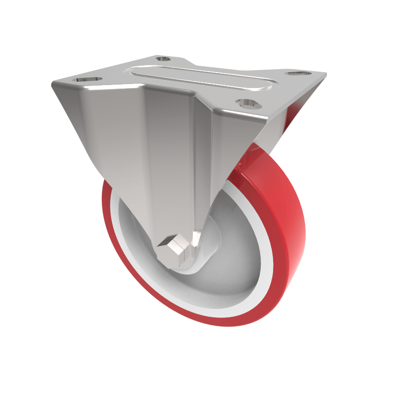 Polyurethane Nylon Plate Fixed Castor 160mm 400kg Load