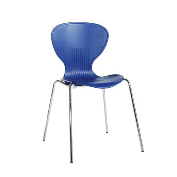 Sienna One Piece Shell Chair in Blue Pack of 4
