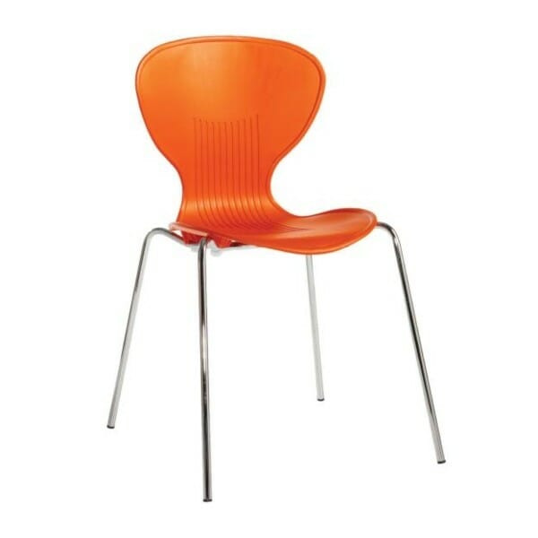 Sienna One Piece Shell Chair in Orange Pack of 4