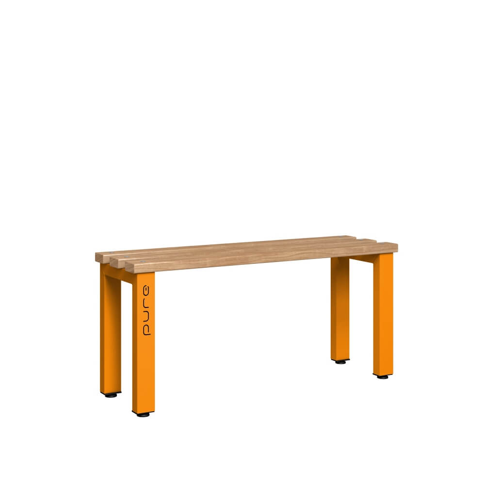 Single Sided Bench 1000mm with Wooden Slats