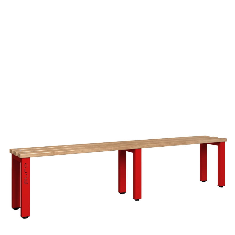 Single Sided Bench 2000mm with Wooden Slats