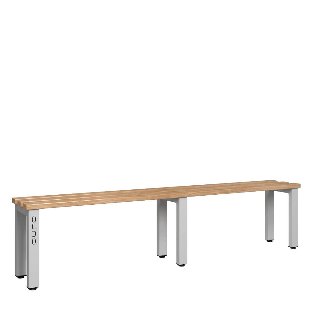 Single Sided Bench 2000mm with Wooden Slats
