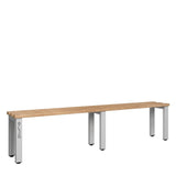 Single Sided Bench 2000mm with Wooden Slats
