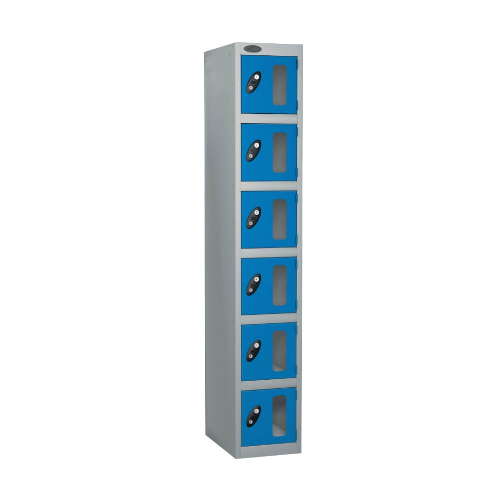 Six Compartment Anti Theft Locker With Vision Strip  - Nest Of 1