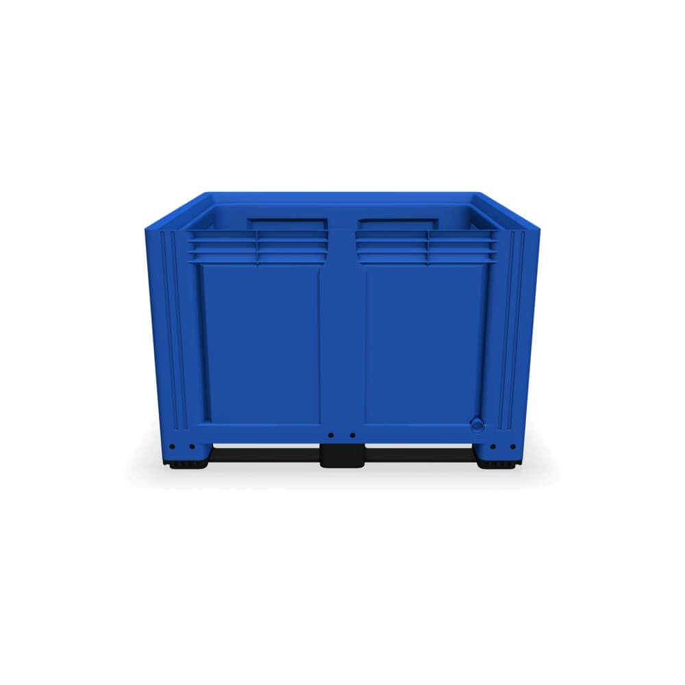 610 Litre Pallet Box with Solid Sides and 3 Skids - Blue