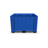 610 Litre Pallet Box with Solid Sides and 3 Skids - Blue