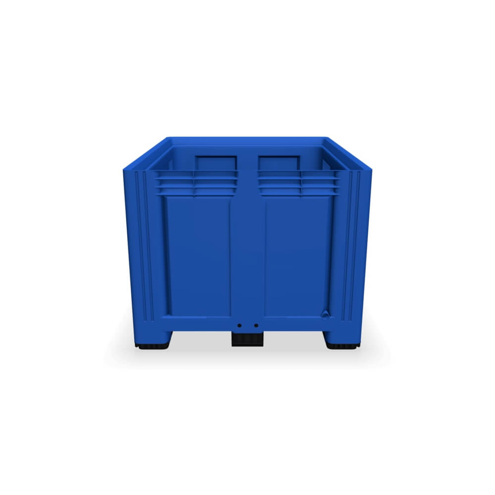 610 Litre Pallet Box with Solid Sides and 3 Skids - Blue