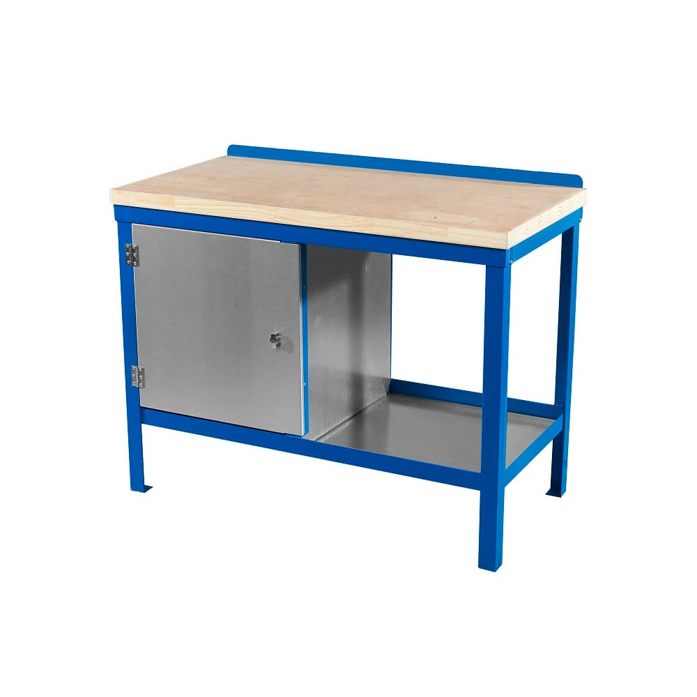 Solid Wood Top Heavy Duty Workbench with Cupboard