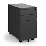 Steel 3 Drawer Narrow Mobile Pedestal