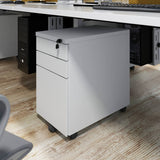 Steel 3 Drawer Narrow Mobile Pedestal