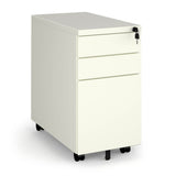 Steel 3 Drawer Narrow Mobile Pedestal